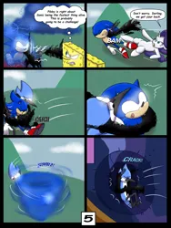 Size: 7500x10000 | Tagged: safe, artist:chedx, derpibooru import, rarity, hedgehog, unicorn, comic:learning with pibby glitch battles, fanfic, comic, commission, fanfic art, image, kick, kicking, mordecai, multiverse, png, regular show, sonic the hedgehog, sonic the hedgehog (series), spongebob squarepants, spongebob squarepants (character)