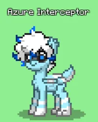 Size: 672x840 | Tagged: safe, derpibooru import, oc, oc:azure interdictor, unofficial characters only, cat, cat pony, hybrid, original species, plane pony, pony, pony town, cat paws, female, glasses, green background, image, mare, name tag, no tail, plane, png, simple background, solo