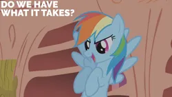 Size: 2000x1125 | Tagged: safe, derpibooru import, edit, edited screencap, editor:quoterific, screencap, rainbow dash, dragonshy, image, png, raised hoof, raised hooves, solo, spread wings, wings