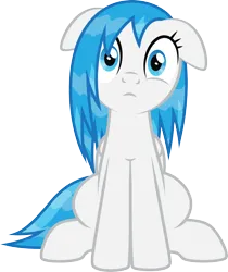 Size: 1634x1944 | Tagged: safe, artist:lightning stripe, derpibooru import, edit, oc, oc:snow fury, unofficial characters only, pegasus, pony, blue eyes, blue mane, blue tail, derpibooru exclusive, eye twitch, floppy ears, folded wings, front view, glass, image, looking at you, png, show accurate, simple background, sitting, solo, tail, transparent background, traumatized, vector, wet, wet mane, white coat, wings