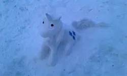 Size: 2560x1536 | Tagged: safe, derpibooru import, rarity, image, jpeg, pony - snowman, snow, snowman