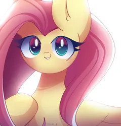 Size: 2200x2300 | Tagged: safe, artist:miryelis, derpibooru import, fluttershy, pegasus, pony, big ears, big eyes, colored lineart, cute, glow, image, long hair, looking at you, png, shyabetes, signature, simple background, smiling, smiling at you, solo, white background, wings