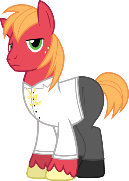 Size: 1081x1521 | Tagged: safe, artist:edy_january, derpibooru import, edit, vector edit, big macintosh, earth pony, pony, balenciaga, balenciaga fashion show 2023, base used, black pants, clothes, cold face, denim, fashion, fashion show, image, jeans, jewelry, long pants, looking at you, male, model, modeling, pants, png, shirt, shoes, simple background, solo, stallion, the big ben, transparent background, vector, white shirt