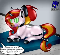 Size: 4154x3840 | Tagged: safe, artist:damlanil, derpibooru import, oc, oc:mistress mare, latex pony, original species, pony, unicorn, series:becoming drone, bdsm, bondage, boots, close-up, clothes, collar, comic, commission, damlanil's lab, encasement, female, gas mask, horn, image, laboratory, latex, latex boots, living latex, mare, mask, mind control, png, restrained, rubber, rubber drone, rubber suit, shiny, shiny mane, shoes, show accurate, solo, speech bubble, story, story included, tail, tail hole, text, transformation, vector