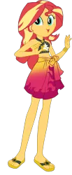 Size: 1900x4612 | Tagged: safe, artist:gmaplay, derpibooru import, sunset shimmer, human, equestria girls, equestria girls series, x marks the spot, beach shorts swimsuit, belly button, clothes, female, image, png, simple background, solo, sunset shimmer's beach shorts swimsuit, swimsuit, transparent background
