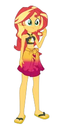 Size: 1900x4066 | Tagged: safe, artist:gmaplay, derpibooru import, sunset shimmer, human, equestria girls, equestria girls series, x marks the spot, beach shorts swimsuit, belly button, clothes, female, image, png, simple background, solo, sunset shimmer's beach shorts swimsuit, swimsuit, transparent background