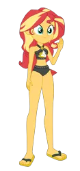 Size: 1900x4066 | Tagged: safe, artist:gmaplay, derpibooru import, sunset shimmer, human, equestria girls, equestria girls series, x marks the spot, beach shorts swimsuit, belly button, clothes, female, image, png, simple background, solo, sunset shimmer's beach shorts swimsuit, swimsuit, transparent background