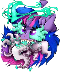 Size: 5000x6000 | Tagged: semi-grimdark, artist:ahekao, derpibooru import, twilight sparkle, alicorn, monster girl, monster pony, image, lovecraft, png, solo, tentacles