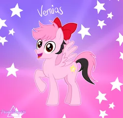 Size: 2100x2013 | Tagged: safe, derpibooru import, ponified, pegasus, pony, friendship is magic, bow, crossover, hair bow, image, png, solo, stars, vernias, youtube, youtuber