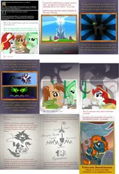 Size: 3850x5620 | Tagged: safe, artist:askbritanniamlp, derpibooru import, king sombra, oc, oc:breatannea, oc:britannia, oc:coffee talk, oc:merriweather, bird, parrot, pony, absurd resolution, crystal heart, female, image, mare, png, spear, weapon