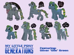 Size: 4624x3468 | Tagged: safe, derpibooru import, oc, oc:oliver green, pegasus, pony, g1, g5, g1 to g5, generation leap, image, logo, male, png, stallion, star trek: generations