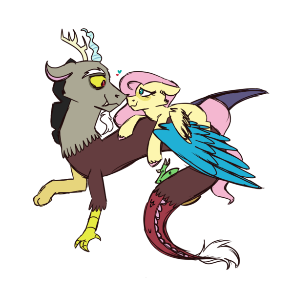 Size: 900x900 | Tagged: safe, artist:fuckomcfuck, derpibooru import, discord, fluttershy, draconequus, pegasus, pony, blushing, boop, cute, discoshy, duo, female, heart, image, looking at each other, looking at someone, male, mare, noseboop, png, shipping, shyabetes, simple background, straight, transparent background, unshorn fetlocks