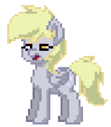 Size: 768x880 | Tagged: safe, artist:asiandra dash, derpibooru import, derpy hooves, pegasus, pony, pony town, >.<, ><, animated, eyes closed, gif, image, open mouth, pixel art, simple background, sneezing, solo, transparent background, wings
