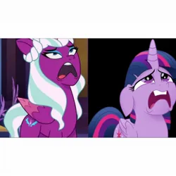 Size: 1920x1920 | Tagged: safe, derpibooru import, edit, edited screencap, screencap, twilight sparkle, g5, my little pony: tell your tale, spoiler:g5, coincidence i think not, comparison, image, jpeg, opaline arcana