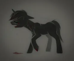 Size: 750x616 | Tagged: semi-grimdark, artist:scheadar, derpibooru import, oc, unofficial characters only, pony, unicorn, bleeding, blood, crying, horn, image, jpeg, solo, tears of blood, unicorn oc