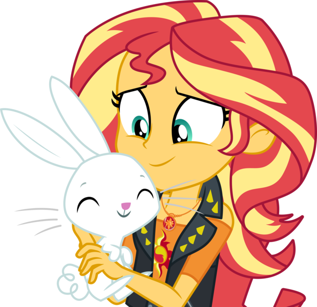 Size: 3000x2910 | Tagged: safe, artist:cloudy glow, derpibooru import, angel bunny, sunset shimmer, equestria girls, equestria girls series, forgotten friendship, geode of empathy, image, magical geodes, png, simple background, transparent background, vector