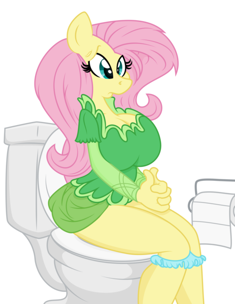 Size: 2855x3697 | Tagged: suggestive, artist:thatusualguy06, artist:trollie trollenberg, derpibooru import, fluttershy, anthro, plantigrade anthro, .svg available, big breasts, blue underwear, bottomless, breasts, busty fluttershy, but why, clothes, derpibooru exclusive, dress, female, high res, image, panties, panties around legs, panties pulled down, partial nudity, png, simple background, sitting, sitting on toilet, solo, solo female, toilet, toilet paper, transparent background, underwear, vector