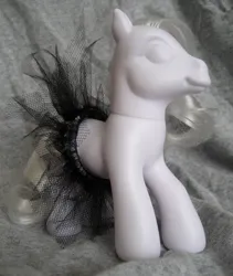 Size: 843x1000 | Tagged: safe, derpibooru import, photographer:noelle23, earth pony, pony, g3, blank, clothes, customized toy, image, irl, jpeg, photo, smiling, solo, tail, toy, tutu