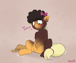 Size: 2105x1750 | Tagged: safe, artist:foxxy-arts, derpibooru import, applejack, earth pony, human, pony, applejack's hat, blushing, bow, cowboy hat, ear piercing, earring, female, hair bow, hat, heart, human to pony, image, jewelry, piercing, png, solo, sweat, transformation