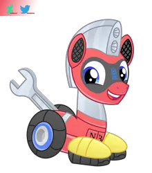 Size: 6600x7491 | Tagged: safe, artist:kuren247, derpibooru import, oc, oc:trackhead, pony, robot, robot pony, art trade, cute, image, looking at you, png, simple background, smiling, solo, transparent background, vector