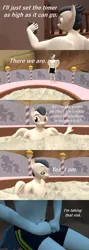 Size: 1920x5400 | Tagged: suggestive, artist:papadragon69, derpibooru import, rumble, anthro, pegasus, comic:what happens underneath the surface..., 3d, bubble, clothes, comic, dial, hot tub, image, male nipples, nipples, nudity, older, older rumble, png, solo, source filmmaker, swimsuit, underwater, undressing, water