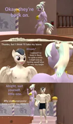 Size: 1920x3240 | Tagged: suggestive, artist:papadragon69, derpibooru import, cloudchaser, rumble, anthro, pegasus, comic:what happens underneath the surface..., 3d, bikini, bubble, clothes, comic, female, hot tub, image, male, male nipples, nipples, nudity, older, older rumble, png, source filmmaker, swimsuit, water, yellow swimsuit