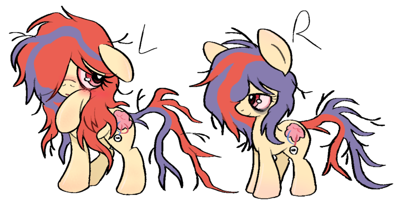 Size: 1297x653 | Tagged: safe, artist:muffinz, oc, oc:optic nerve, unofficial characters only, pony, /mlp/, 4chan, bags under eyes, drawn on phone, drawthread, female, filly, image, looking at each other, nerve, png, siblings, simple background, tired, twins, white background