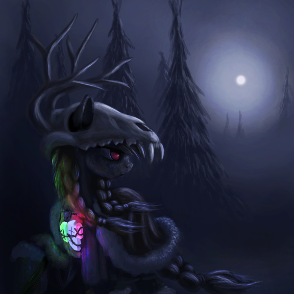 Size: 3000x3000 | Tagged: safe, artist:dr-fade, derpibooru import, oc, pony, image, night, png, skull, solo, tree