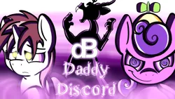 Size: 1920x1080 | Tagged: safe, artist:amazin-a, derpibooru import, discord, screwball, oc, oc:dbpony, draconequus, pony, 2013, artifact, brony music, cover art, daddy discord, female, image, link in description, male, mare, nostalgia, png, stallion, youtube link