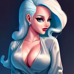 Size: 900x900 | Tagged: suggestive, derpibooru import, machine learning generated, trixie, human, ai content, big breasts, breasts, bust, busty trixie, cleavage, clothes, ear piercing, earring, female, humanized, image, jewelry, jpeg, piercing, portrait, robe, silk, solo, wrong eye color