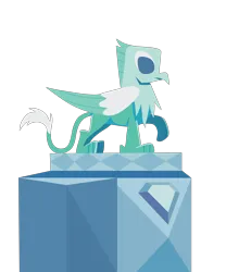 Size: 2575x3100 | Tagged: safe, artist:ethaes, gryphon, the crystal empire, crystal empire, crystal griffon, folded wings, image, one leg raised, png, pose, simple background, statue, transparent background, vector, wings