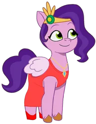 Size: 1136x1462 | Tagged: safe, artist:edy_january, derpibooru import, edit, vector edit, pipp petals, pegasus, pony, g5, my little pony: tell your tale, balenciaga, balenciaga fashion show 2023, base used, clothes, diamond, dress, fashion, fashion show, high heels, image, jewelry, link in description, model, modeling, png, ruby dress, shoes, simple background, solo, transparent background, vector