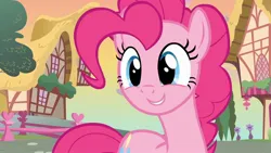 Size: 1920x1080 | Tagged: safe, derpibooru import, screencap, pinkie pie, earth pony, pony, a friend in deed, image, jpeg, smiling, solo