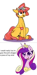Size: 1016x2052 | Tagged: safe, artist:chloemay16, banned from derpibooru, deleted from derpibooru, derpibooru import, derpy hooves, princess cadance, oc, oc:ciaran, comic sans, image, nazi, op is a duck, png
