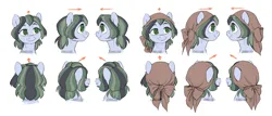Size: 2800x1200 | Tagged: safe, artist:jewellier, derpibooru import, oc, oc:dusty soil, unofficial characters only, earth pony, pony, bust, clothes, cute, disembodied head, female, headscarf, image, mare, obtrusive watermark, png, portrait, reference sheet, scarf, watermark