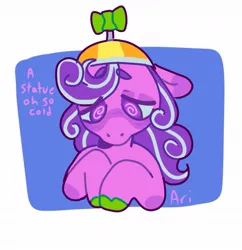 Size: 1037x1073 | Tagged: safe, artist:ariariari.png, derpibooru import, screwball, pony, colored hooves, hat, image, jpeg, propeller hat, solo, text