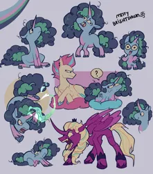 Size: 2300x2600 | Tagged: safe, artist:disaterror, derpibooru import, zipp storm, alicorn, pegasus, pony, unicorn, g5, abuse, cowering, crying, cute, image, jpeg, magic, messy mane, misty brightdawn, mistybetes, opabitch, opaline arcana, yelling