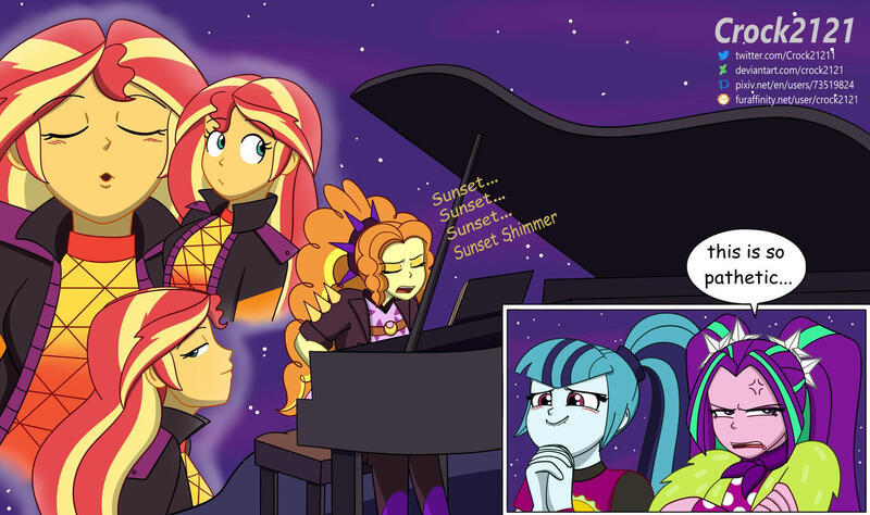 Size: 1280x758 | Tagged: safe, artist:crock2121, derpibooru import, adagio dazzle, aria blaze, sonata dusk, sunset shimmer, human, equestria girls, equestria girls series, sunset's backstage pass!, spoiler:eqg series (season 2), female, geode of empathy, image, jpeg, lesbian, magical geodes, music festival outfit, parody, peaches, shipping, sunsagio, the super mario bros movie