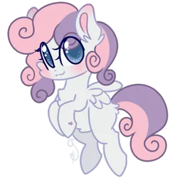 Size: 623x633 | Tagged: safe, artist:cutiesparke, derpibooru import, sweetie belle, pegasus, pony, :3, blushing, butt fluff, chest fluff, double mane, ear blush, ear fluff, flying, image, lightly watermarked, looking up, pegasus sweetie belle, png, race swap, simple background, smiling, solo, spread wings, transparent background, watermark, wings