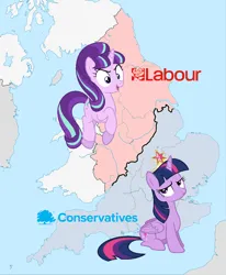 Size: 816x991 | Tagged: safe, derpibooru import, starlight glimmer, twilight sparkle, alicorn, pony, unicorn, conservative, england, female, image, ireland, labour, map, mare, png, politics, s5 starlight, united kingdom