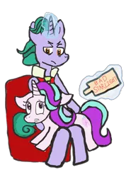 Size: 1080x1520 | Tagged: safe, derpibooru import, firelight, starlight glimmer, unicorn, angry, father and child, father and daughter, female, image, male, over the knee, paddle, png, punishment, simple background, spank mark, spanking, traditional art, transparent background