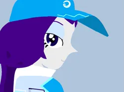 Size: 823x617 | Tagged: safe, derpibooru import, rarity, human, equestria girls, blue eyes, boboiboy, boboiboy ais, cap, clothes, hat, image, png, purple hair, sweater, white skin