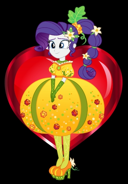 Size: 720x1028 | Tagged: safe, derpibooru import, rarity, human, equestria girls, equestria girls series, holidays unwrapped, spoiler:eqg series (season 2), black background, clothes, cornucopia costumes, cute, dress, female, heart, image, inflatable dress, jpeg, pumpkin dress, raribetes, simple background