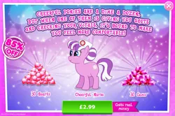 Size: 1958x1297 | Tagged: safe, derpibooru import, official, nurse sweetheart, earth pony, pony, advertisement, costs real money, english, female, freckles, gameloft, gem, hat, image, jpeg, mare, mobile game, my little pony: magic princess, numbers, sale, solo, text