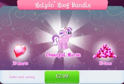 Size: 1267x861 | Tagged: safe, derpibooru import, official, nurse sweetheart, earth pony, pony, advertisement, bundle, costs real money, english, female, freckles, gameloft, gem, hat, image, jpeg, mare, mobile game, my little pony: magic princess, numbers, sale, solo, text