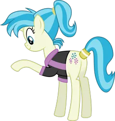 Size: 3392x3551 | Tagged: safe, artist:thatusualguy06, derpibooru import, allie way, pony, unicorn, slice of life (episode), .svg available, butt, clothes, female, hairband, image, looking down, mare, plot, png, ponytail, raised hoof, shirt, simple background, solo, transparent background, vector