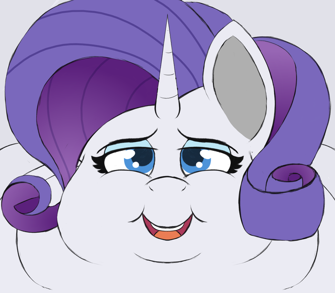 Size: 1600x1400 | Tagged: suggestive, artist:thewindking, derpibooru import, rarity, pony, unicorn, chubby cheeks, close-up, double chin, fat, image, open mouth, png, raritubby, weight gain sequence