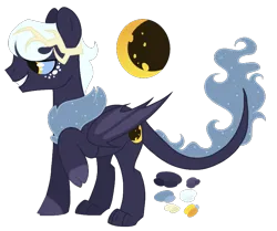 Size: 825x691 | Tagged: safe, artist:monochrome-sunsets, derpibooru import, hybrid, pony, bat wings, image, interspecies offspring, male, offspring, parent:discord, parent:princess luna, parents:lunacord, png, simple background, solo, transparent background, wings