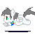 Size: 50x50 | Tagged: safe, artist:neriad, derpibooru import, oc, oc:arctic fluff, unofficial characters only, pegasus, pony, animated, base used, gif, gray mane, icon, image, pegasus oc, pixel art, run run run base, running, scar, simple background, solo, transparent background, white coat, wings, wristband