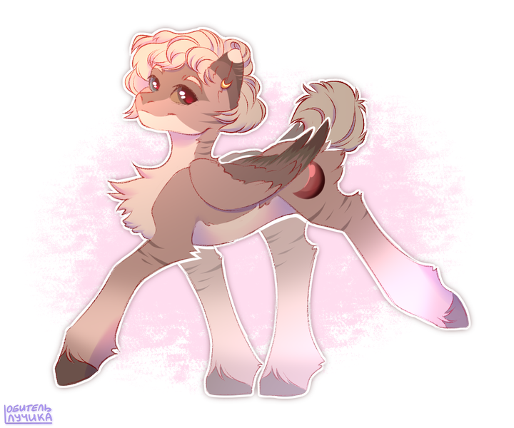 Size: 1200x1000 | Tagged: safe, artist:обитель лучика, derpibooru import, oc, oc:amoo, oc:amy bloodeye, unofficial characters only, pegasus, pony, zebra, blonde, blonde mane, butt fluff, chest fluff, commission, ear piercing, earring, folded wings, full body, gradient hooves, heterochromia, image, jewelry, pegasus oc, piercing, png, pony oc, short mane, short tail, tail, wings, zebra oc